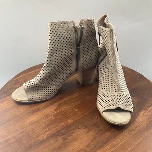 Mari A Women's Axle 3 Ankle Boot Heel Peep Toe Taupe Booties,US Size 11